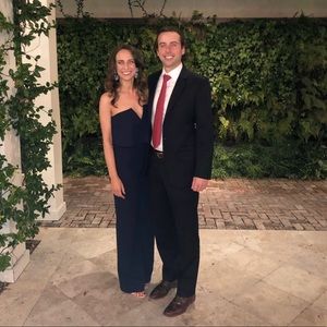 Power of love navy blue strapless jumpsuit